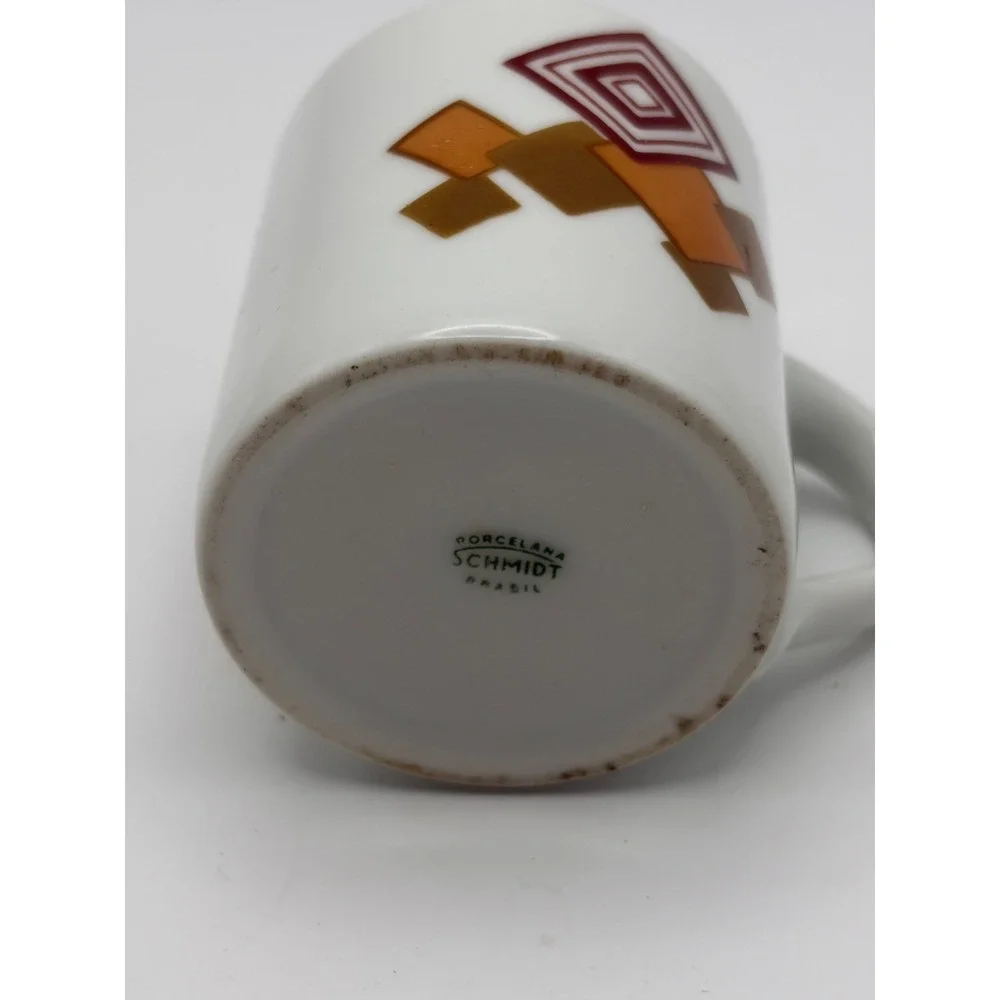 Mid Century espresso mug Porcelana Schmidt in brazil, retro vintage geometric